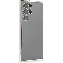 Renas Store Samsung Galaxy S22 Ultra Kılıf Razer Lensli Silikon - Gümüş