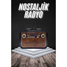 Semel Eskitme Nostalji Tasarımlı Bluetoothlu Nostalji Radyo Ahşap Nostaljik Görünümlü