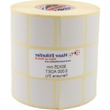 Hakay 30MM x 25MM Eko Termal Etiket - 3000 Adet, 3'lü Rulo