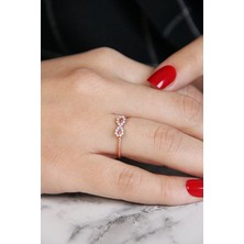 Argentum Concept 925 Ayar Gümüş Rose Sonsuzluk Sembolü Burma Yüzük - Y023101
