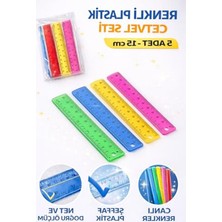 Hakay 15 cm Plastik Cetvel Seti, 5 Adet Şeffaf ve Dayanıklı Tasarım