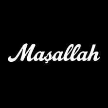 TeknoKapsül Maşallah Yazılı Oto Sticker Beyaz 13X2CM