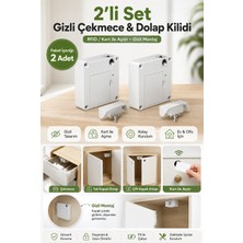 Glftech 2’li Gizli Çekmece Dolap Kilidi Rfıd Kartlı Manyetik Akıllı Mobilya Kilidi