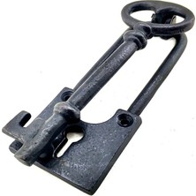 Semel Antika Tarz Dekoratif Pirinç Anahtar Kapı Tokmağı, Taktak - 170X60MM, Oksit