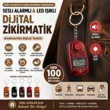 Ufak Tefek Şeyler Sesli Alarmlı ve LED Işıklı Dijital Zikirmatik Anahtarlık - 100 Sayımda Bip Uyarı Sistemli Dijital Tesbih