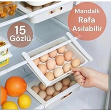 CATEKSSS 15 Li Yumurta Saklama Kabı Dolap Içi Yumurtalık Mandallı Yumurtalık Plastik Beyaz
