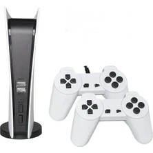 Eco Lounge Beyaz Renkli 8bit USB Bağlantılı Taşınabilir 2 Kollu Retro Temalı Video Oyun Konsolu