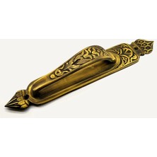 Semel Antika Tarz Dekoratif Pirinç Kubbeli Çekme Kapı Kolu - 396X68 Mm, Antik