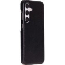 Eco Lounge Samsung Galaxy S25 Plus Uyumlu, Hakiki Deri, El Yapımı Arka Kapak, Kömür Siyah