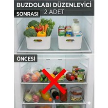 CATEKSSS 2 Adet 4 Lt Dolap Içi, Buzdolabı Düzenleyici, Banyo, Mutfak Organizeri Sepet Beyaz 24CM16CM11CM Plas