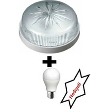 CATEKSSS Tavan Lambası Glop Armatür. Wc Tuvalet Banyo Balkon Merdiven Teras Aydınlatma (+Led Ampul)