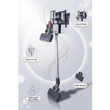 Arnica Kablolu Dikey Süpürge H13 Filtreli Güçlü Motor Torbasız Hazne Yıkanabilir Filtre Uzun Kablolu Halı Parke ve Koltuk Temizliği Elektrikli Süpürge Siyah ET13450