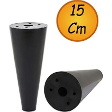 CATEKSSS Plastik Mobilya Baza Koltuk Kanepe Konik Destek Yükseltme Yükseltici Ayağı Siyah 15 cm (M8 Ince Diş)