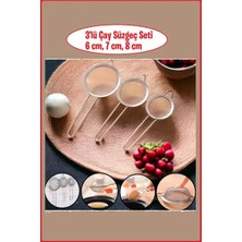 CATEKSSS Paslanmaz Çelik Çay Süzgeç Seti 3'lü, ( 6-7-8 cm ) Paslanmaz Çelik