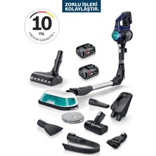 Siemens IQ500 Çift Bataryalı Kablosuz Dikey Süpürge Yıkanabilir Hijyenik Filtre Bldc Motor Güçlü Emiş Tekstil ve Mobilya Yüzeyleri Için Aparatlı Ev Süpürgesi Beyaz VSM120HYG+