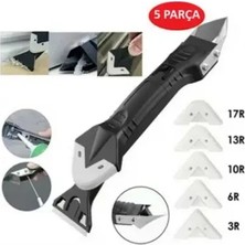 CATEKSSS 5'i 1 Arada Fayans Derz Dolgu Kazıyıcı Sıyırıcı Silikon Sökücü ve Uygulayıcı Aparatı Siyah