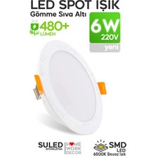 CATEKSSS 6W Spot LED Lamba Gömme Spot Işık 540LM Beyaz Işık Tasarruflu Tavan Dolap Ev & Iş Yeri
