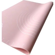 CATEKSSS Çok Amaçlı Kaydırmaz Silikon Hamur Açma Matı 50 x 40 Cm-Renkli Silikon Beyaz