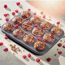 CATEKSSS 12'li Cupcake ve Muffin Için Yanmaz Tepsi - Kek, Kurabiye, Turta ve Çörek Için Kapsül Kalıbı Teflon