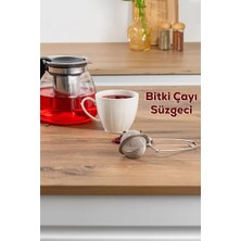 CATEKSSS 16563-8 Paslanmaz Çelik Doğal Bitki Çayı Demleme Süzgeci - Maşalı Çay Demleme Süzgeci