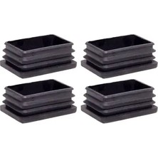 CATEKSSS 50X90 mm Plastik Dikdörtgen Içe Geçme Profil Tapası (Kutu) (4 Adet) Gri