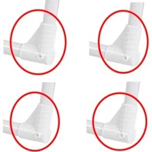 CATEKSSS 32 Lik 4 Adet Plastik Bebek Beşik Ayağı Salıncak Ayağı Boru Birleştirme Beyaz