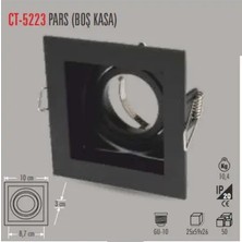 CATEKSSS CT-5223 Pars Kare Siyah Spot(Boş Kasa)Cata