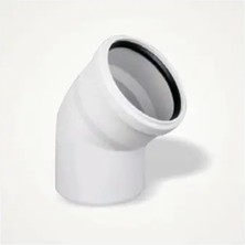 CATEKSSS 50X45 Pvc Dirsek 50'lik 45 Derece Pimaş Atık Su Borusu Dönüş Parçası