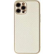 Marsilyan™- Apple Iphone 12 Pro Max Kılıf Coco Karbon Silikon - Beyaz