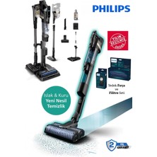Philips Aquaplus 9000 Serisi Pro Paket Istasyonlu Kendini Temizleyen Kablosuz Dikey Süpürge Islak Kuru Temizlik Ayrı Kuru Süpürme Başlığı Şarj Istasyonlu Zemin Yıkama XW9463