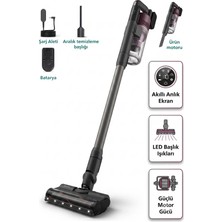 Philips 6000 Serisi Kablosuz Dikey Süpürge Yüksek Emiş Gücü Çift Batarya Elde Kullanılabilen Turbo ve Dar Aralık Aparatlı Epa Filtreli Halı Parke Temizliği Mavi XC6453
