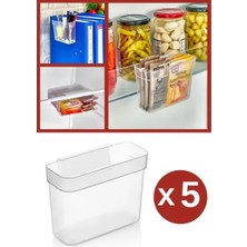 CATEKSSS 5 Adet Asılabilir Buzdolabı Düzenleyici, Çok Amaçlı Mini Kutu, Dolap Içi Organizer 5’li Set Plastik
