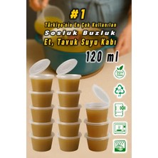 CATEKSSS 25 Adet Sızdırmaz 120 ml Mini Saklama Kabı Sosluk Buzluk Kabı, Et Suyu, Kemik Suyu, Sos Kabı Mutfak