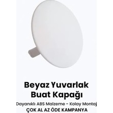 CATEKSSS Yuvarlak Beyaz–10 Adet Buat Kapağı, Elektrik Kapağı Lüx Buat Kapağı Bombeli ( Çok Al Az Öde )