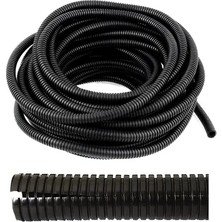CATEKSSS 26MM Yarıklı Spiral Hortum Kablo Gizleme Izolasyon Borusu Esnek Siyah