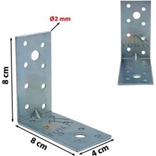 CATEKSSS 3 Adet L Demir Gönye Köşebent 2X40X80X80MM - Mobilya Dolap Raf Masa Köşe Bağlantı Birleştirme Beyaz