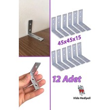 CATEKSSS 12 Adet Mobilya Eşya Dolap Duvar Sabitleyici Köşe Bağlantı L Demir Gönye Deprem Güvenliği 45X45X15MM