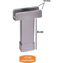 CATEKSSS 8 cm U Geçme Ayak Ayarlı Mobilya Ayağı 18 mm Gri