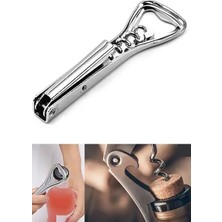 CATEKSSS Çelik Açacaklı Tirbüşon, Soda Açacağı, Şişe Açacağı, Mantar Açacak 1 Adet Gümüş