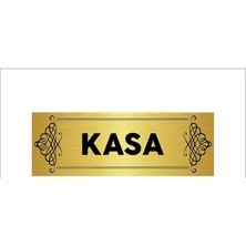 CATEKSSS Kasa Yazılı Gold Renk Metal Etiket