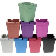 CATEKSSS Kokusuz Yanmaz Plastik Küllük-Karışık Renk Gonderilir.- 1 Adet Plastik Çok Renkli Kare