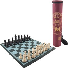 Eco Lounge Okul Tipi Satranç Takımı Plastik Taşlar ve Katlanabilir Plastik Satranç Tahtası ile