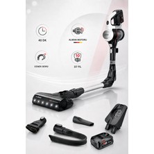 Bosch Unlimited 7 Plus Şarjlı Dikey Süpürge Bükülebilir Gövde Motorlu Zemin Başlığı Çıkarılabilir Çift Bataryalı Kablosuz Siyah BBS711TR +