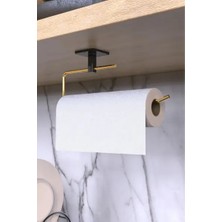 CATEKSSS Pratik Kağıt Rulo Havluluk, Havlu Askısı, Banyo Mutfak Paslanmaz Havluluk - Peçetelik Altın Metal