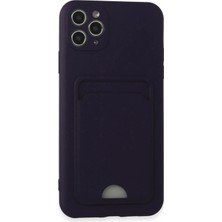 Marsilyan™- Apple Iphone 11 Pro Max Kılıf Kelvin Kartvizitli Silikon - Derin Mor