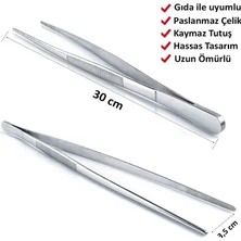 CATEKSSS Paslanmaz Çelik Yeni Nesil Profesyonel Şef Maşas 30CM Masterchef Cımbızı Pratik Mutfak Maşa Cımbızı