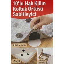 CATEKSSS Halı Kilim Kaydırmaz 10 Adet Yapışkanlı Nevresim Örtü Kaydırmaz Minder Cırt Bant Seti Ev Aksesuar Si