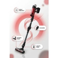 Tefal X-Force Şarjlı Dikey Süpürge Bükülebilir Boru Hayvan Tüyü Başlığı Yıkanabilir Filtre Kablosuz Elde Kullanılabilen Halı Parke ve Koltuk Temizliği Siyah TY2098WO