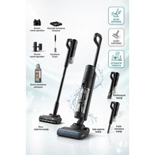 Philips Aquaplus 7000 Serisi Zemin Yıkayan ve Süpüren 2'si 1 Arada Kablosuz Dikey Süpürge Islak Kuru Temizlik Ayrı Temiz Kirli Su Haznesi Halı Parke Seramik Uyumlu Siyah XW7263