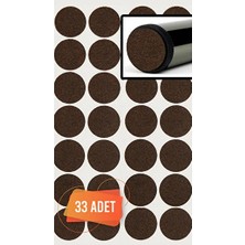 CATEKSSS Yapışkanlı Mobilya Masa Sandalye Parke Zemin Ayak Koruyucu Kaydırmaz Keçesi 24 mm (33'lü Paket) Kahv